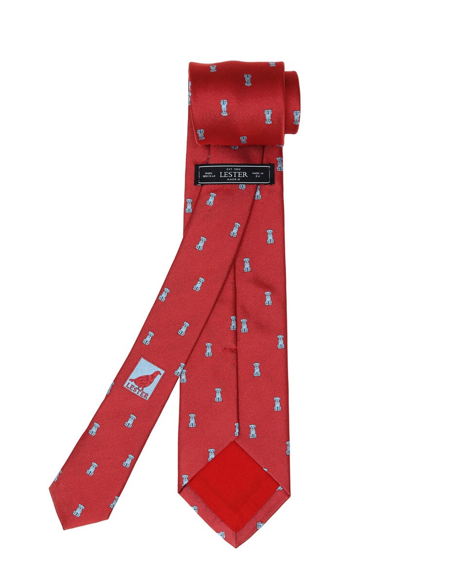 Corbata de seda jaquard en color rojo · Lester · El Corte Inglés
