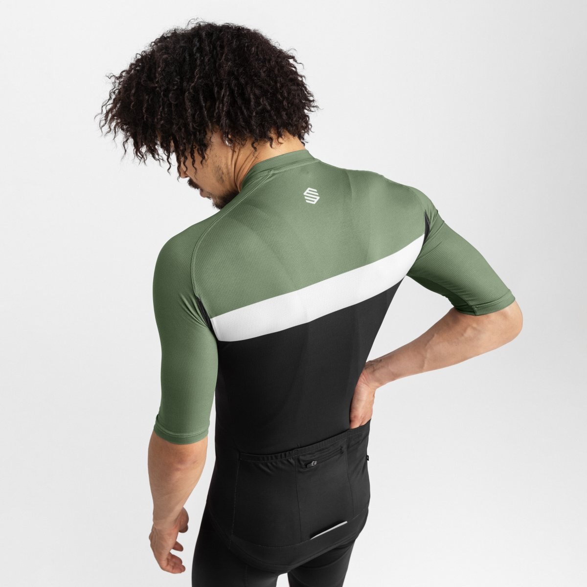 Maillot de manga corta hombre ultraligero M3 Siroko - Negro / Verde Negro / Verde-2