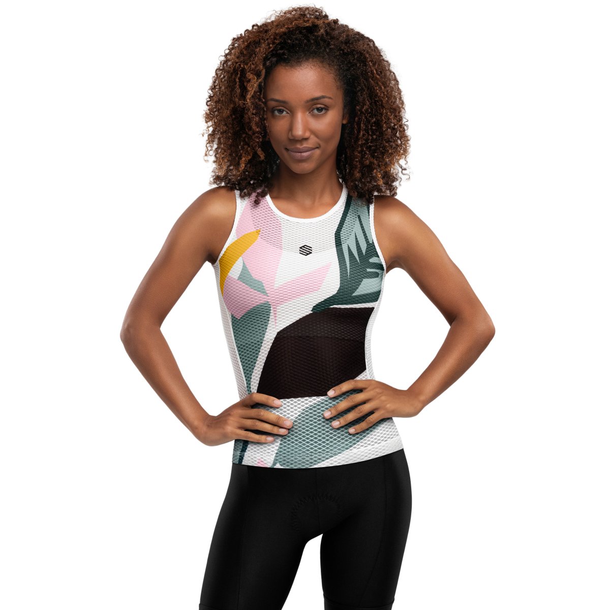 Camiseta interior ciclismo mujer Siroko - Blanco / Carbono / Verde Blanco / Carbono / Verde-1