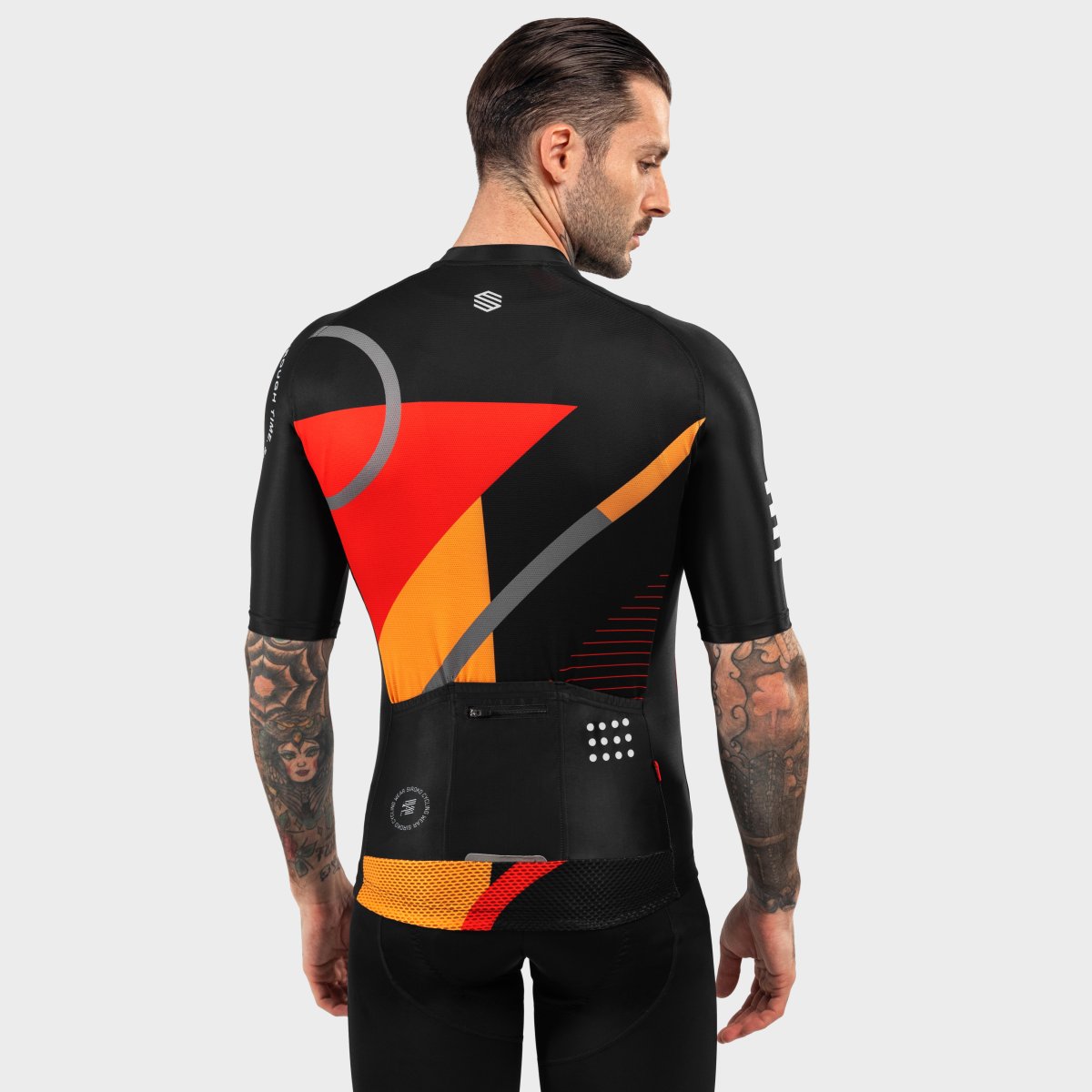 Maillot de manga corta hombre M2 Siroko - Gris oscuro metalizado Negro / Rojo-2