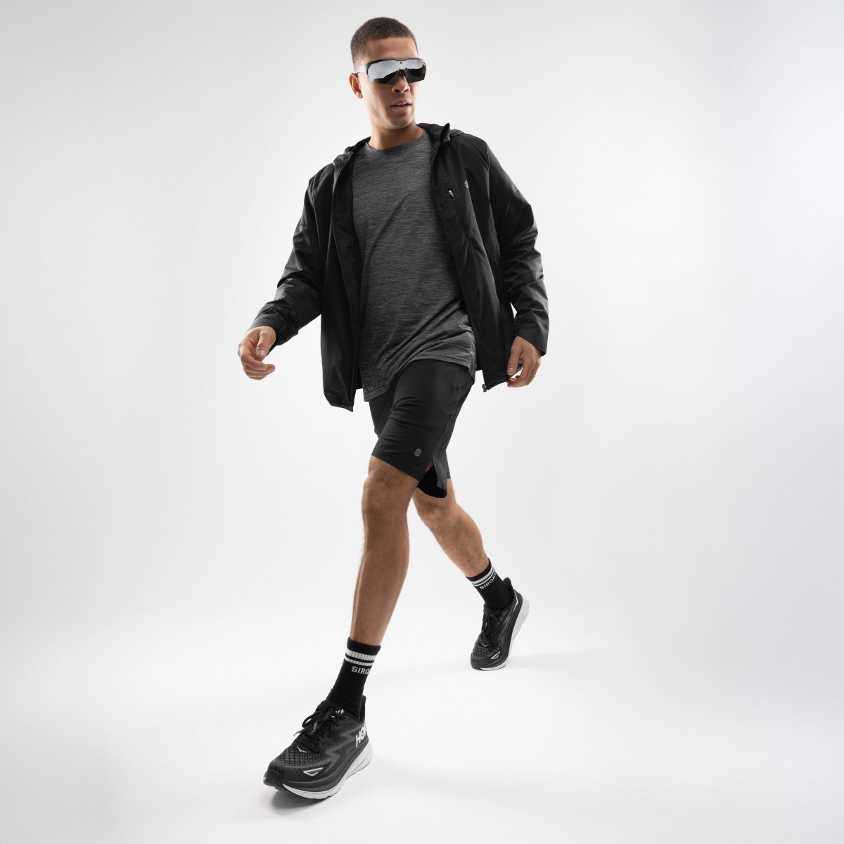 Chaqueta cortavientos de hombre Fitness-Cortavientos Siroko - Negro Negro-3