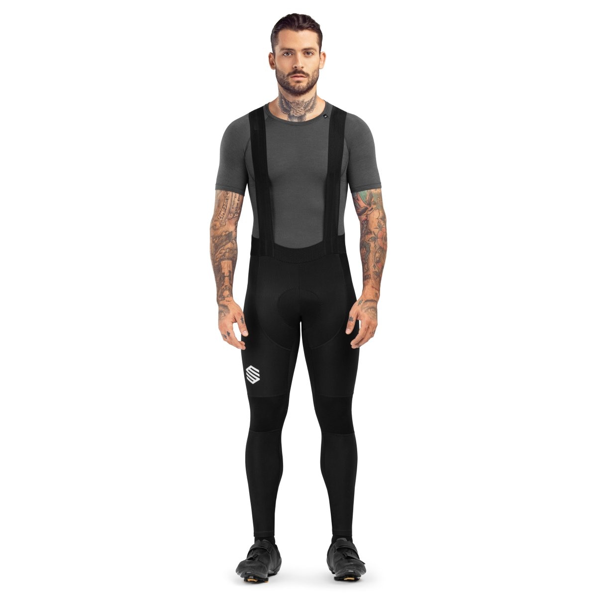 Culote largo ciclismo de hombre BX Siroko - Negro mate Negro mate-1