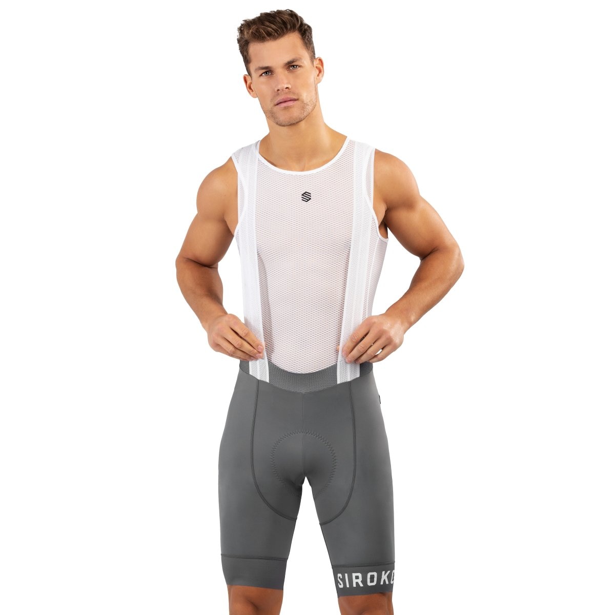 Imagen 0 de Culote corto ciclismo de hombre BX Fassa Siroko Gris