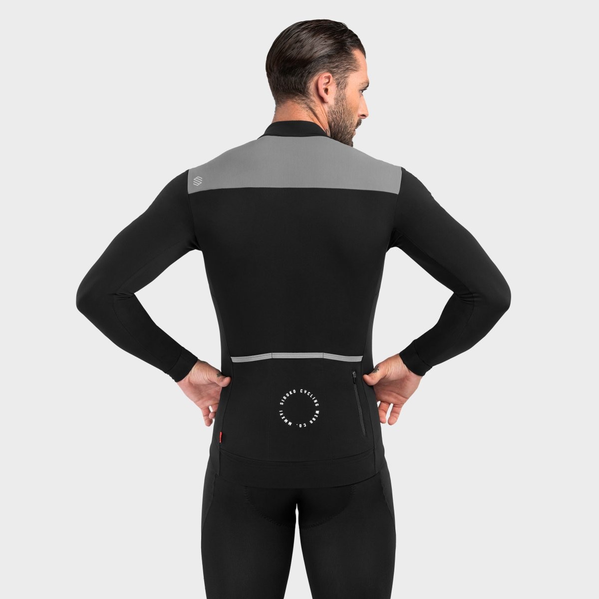 Maillot ciclismo térmico hombre SRX M4 Siroko - Negro Negro-2