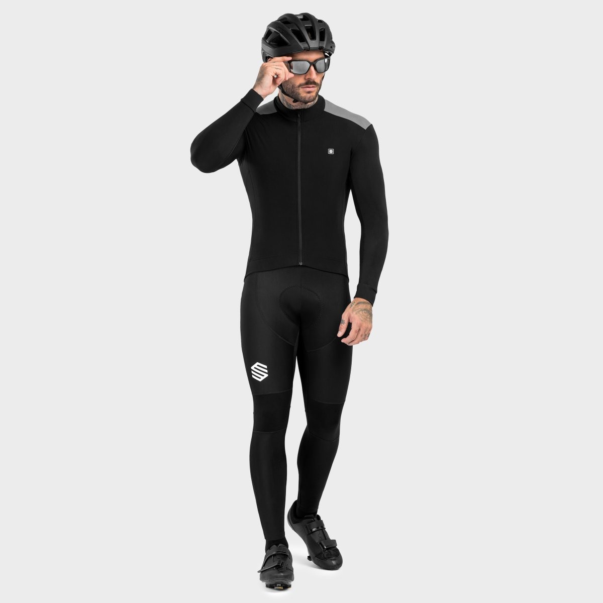 Maillot ciclismo térmico hombre SRX M4 Siroko - Negro Negro-3