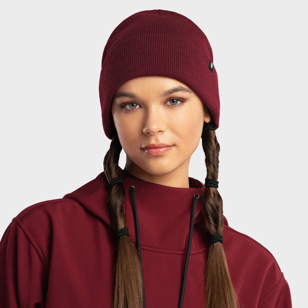 Gorro de invierno Snowflake Maroon Siroko - Rojo Rojo-4
