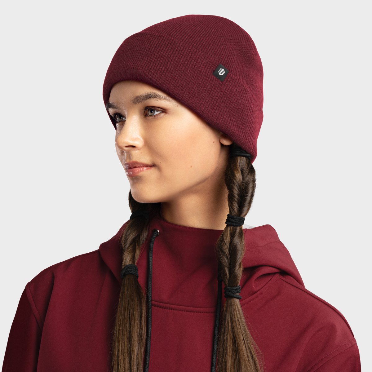 Gorro de invierno Snowflake Maroon Siroko - Rojo Rojo-5