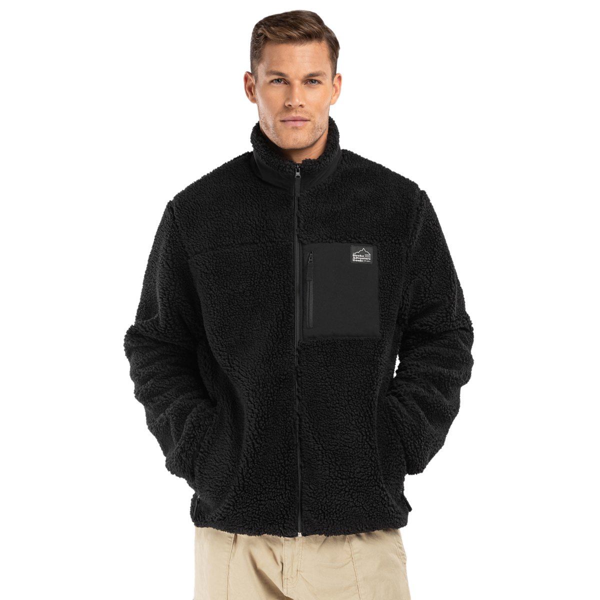 Siroko Chaqueta sherpa de hombre Blackcomb Negro