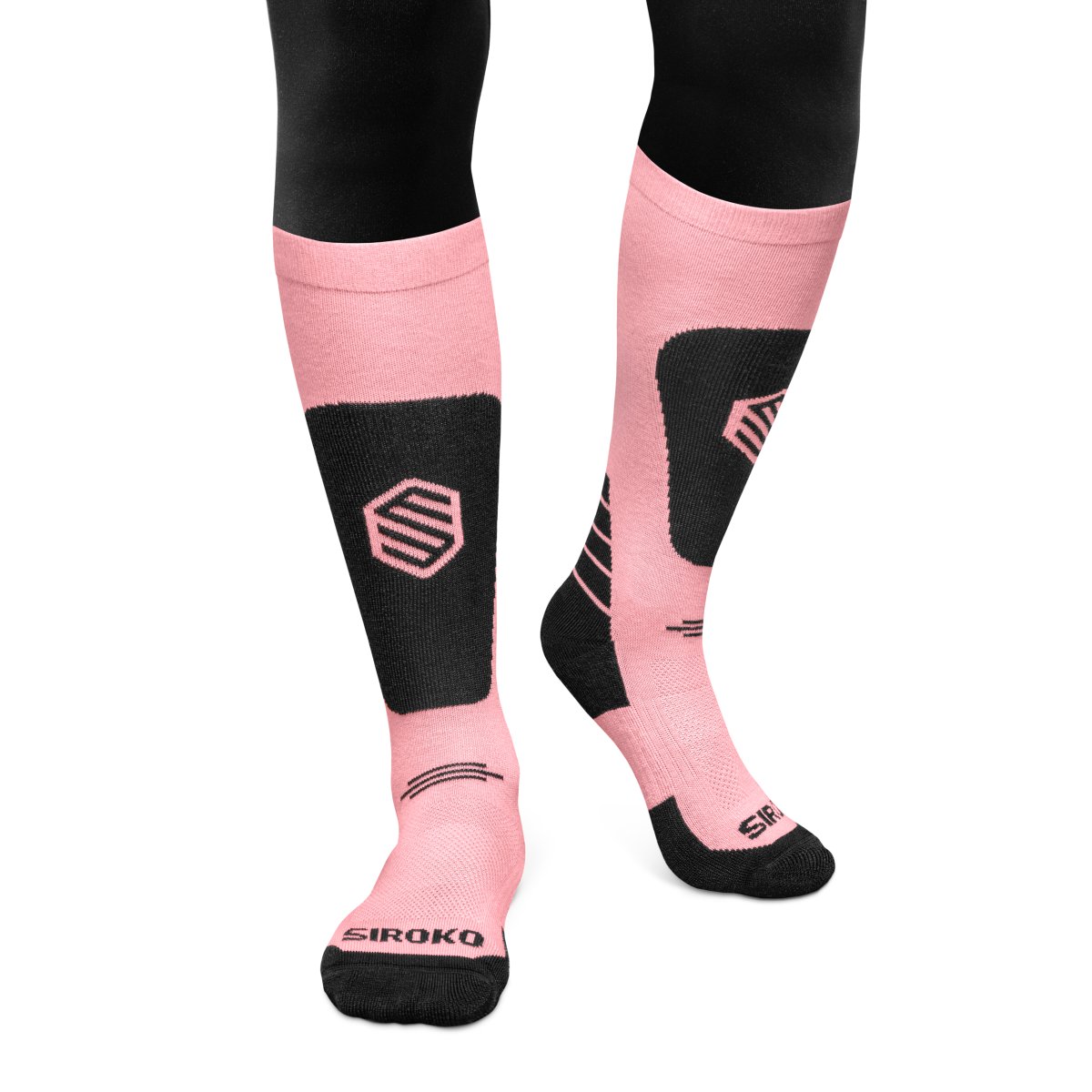 Siroko Calcetines para para snow y esquí de niños Sugar Rosa
