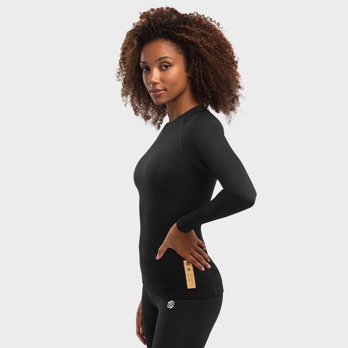 Camiseta interior lana de mujer Ultimate Siberia Siroko - Negro Negro-3