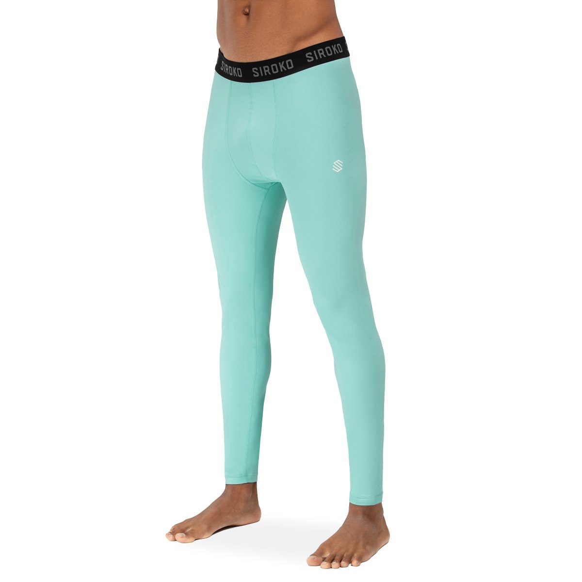 Siroko Leggings térmicos de hombre Blanco / Negro