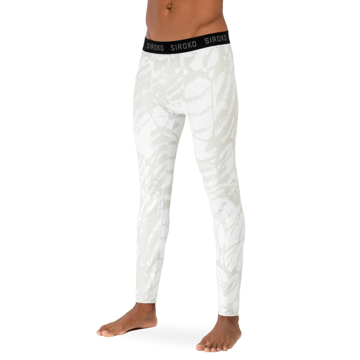 Siroko Leggings térmicos de hombre Blanco / Negro