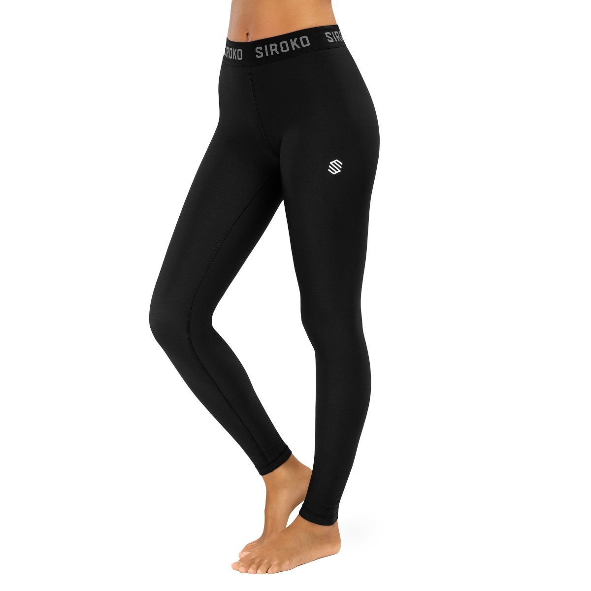 Leggings térmicos de mujer Siroko - Negro Negro-1