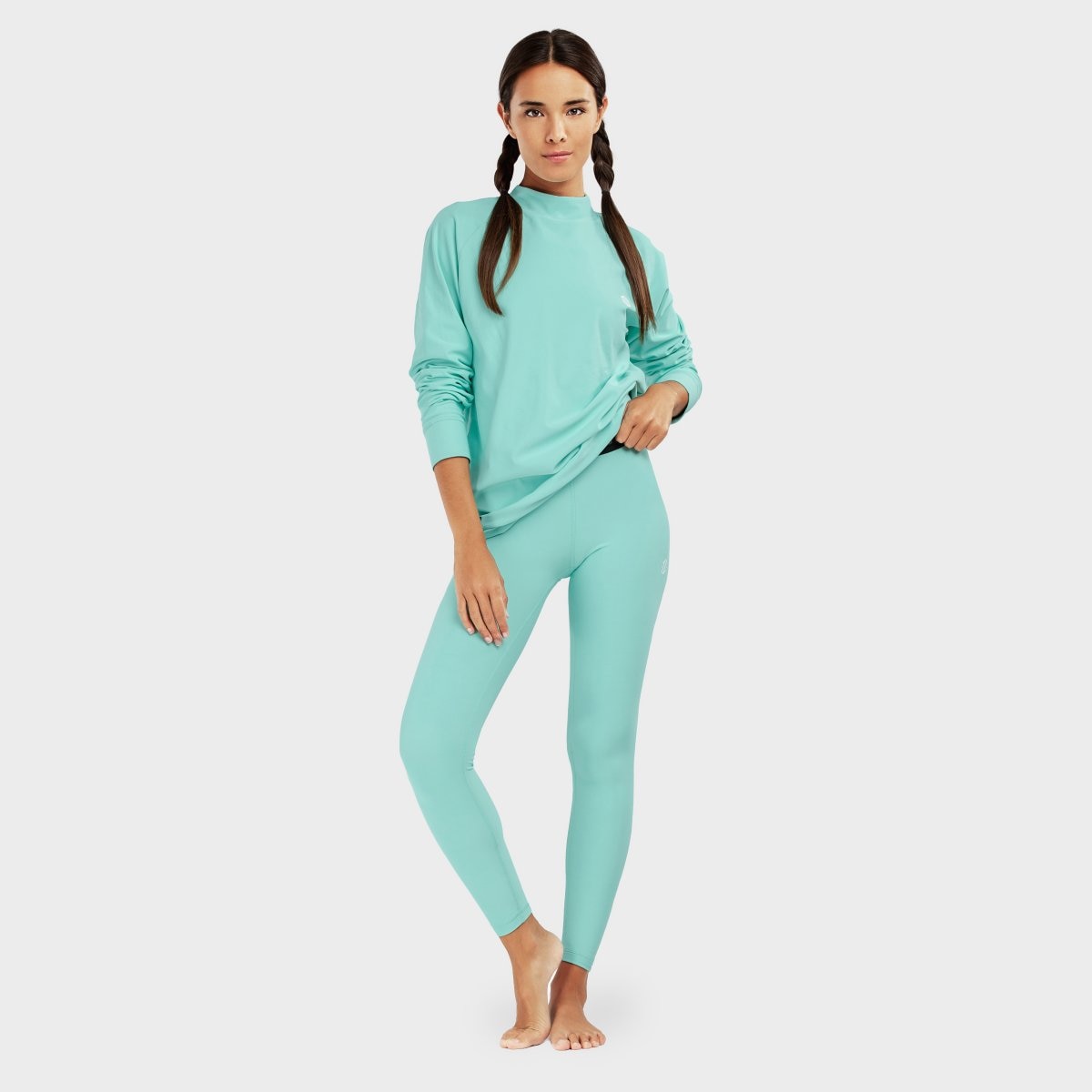 Leggings térmicos de mujer Siroko - Azul celeste Azul celeste-4