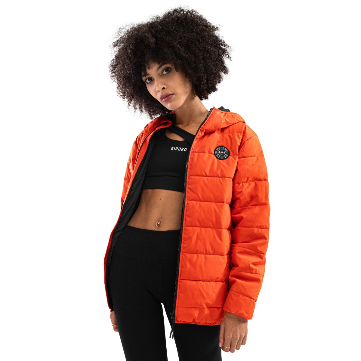 Siroko Chaqueta acolchada resistente al agua lifestyle mujer Fire-W Negro