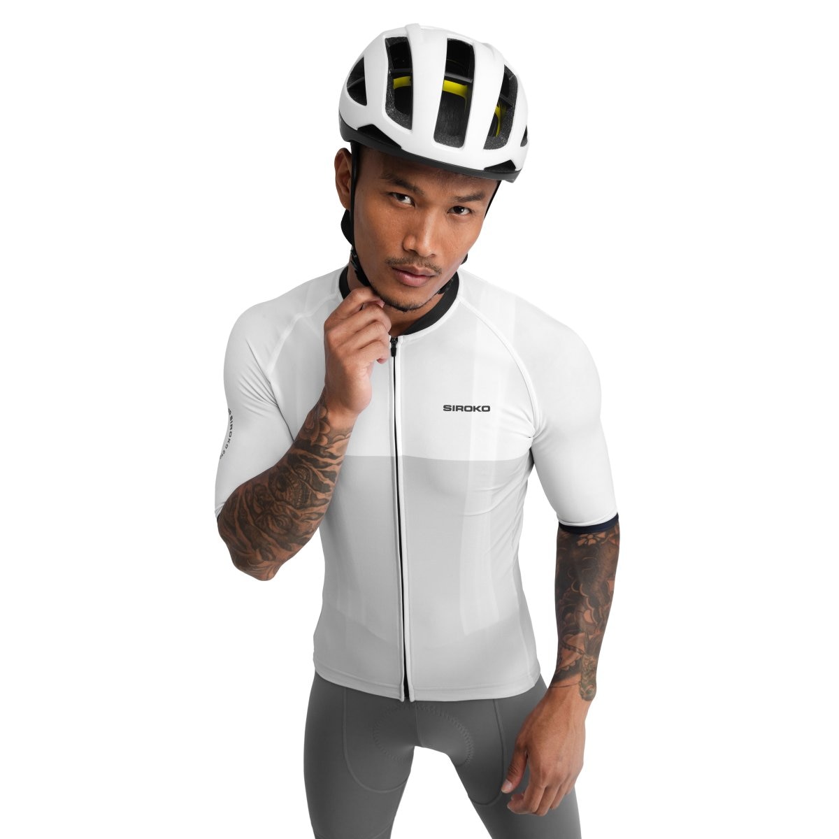 Maillot de manga corta hombre M2 Siroko - Blanco / Gris Blanco / Gris-1