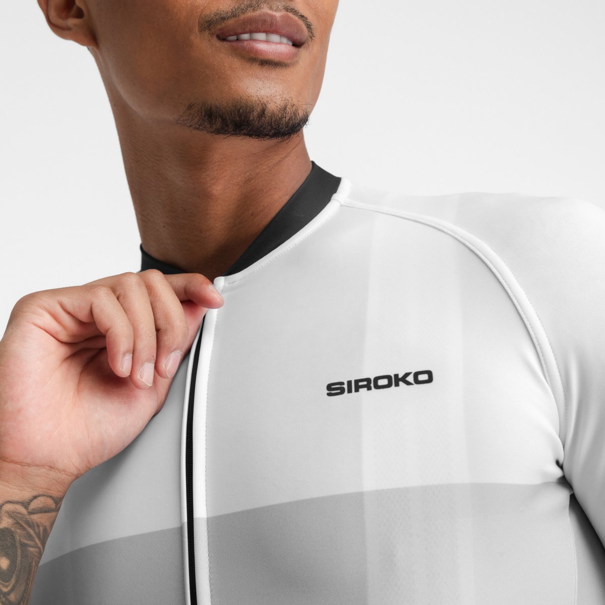 Maillot de manga corta hombre M2 Siroko - Blanco / Gris Blanco / Gris-4