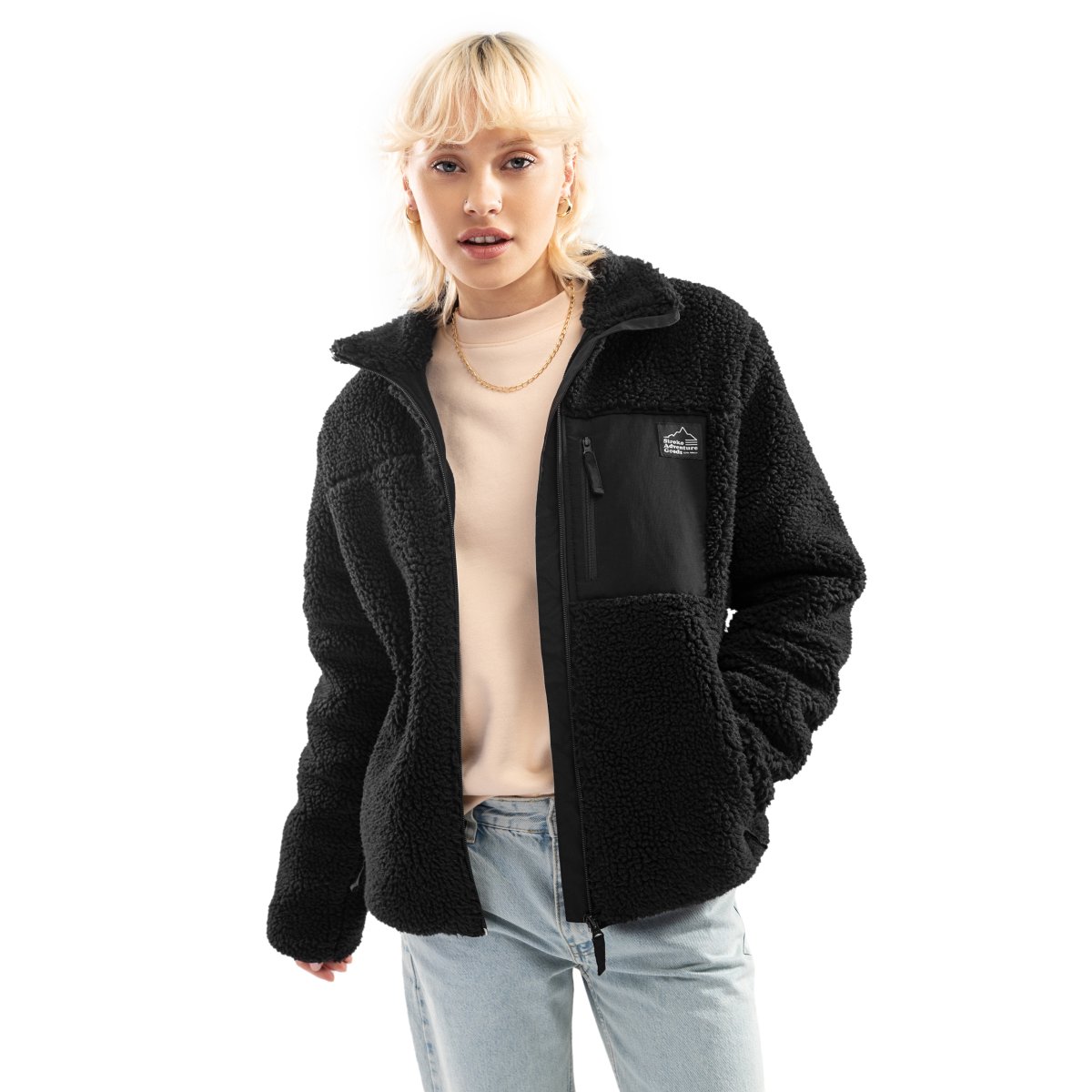 Siroko Chaqueta sherpa de mujer Blackcomb-W Negro
