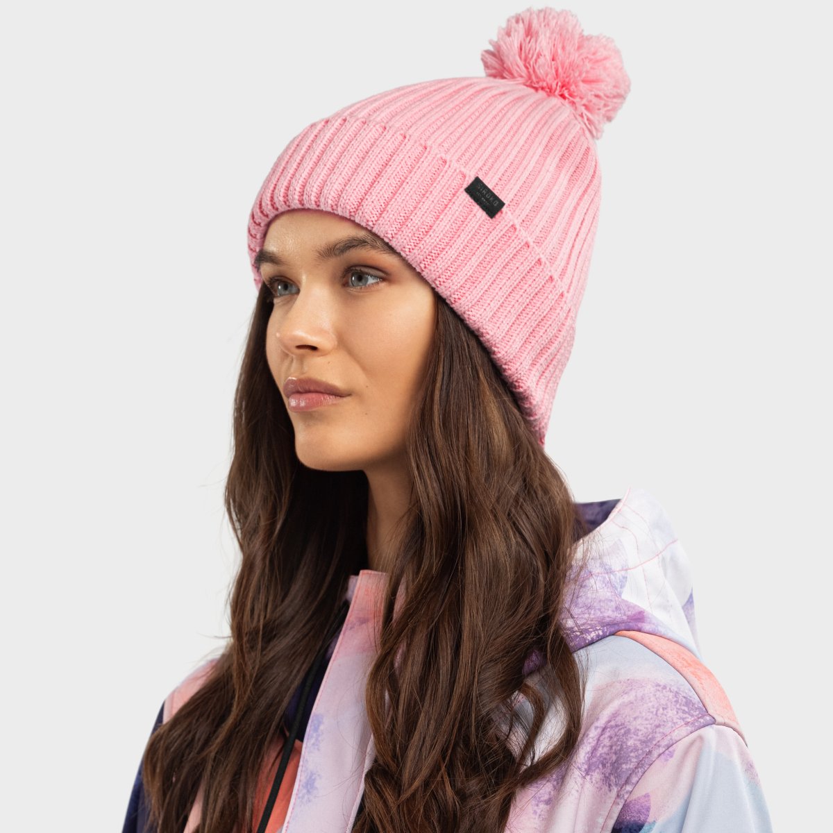 Gorro de invierno con pompón Lulu Siroko - Rosa Rosa-2