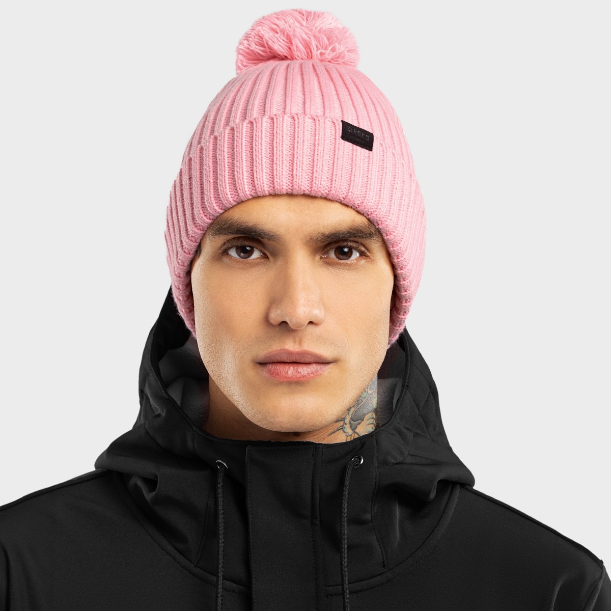 Gorro de invierno con pompón Lulu Siroko - Rosa Rosa-3