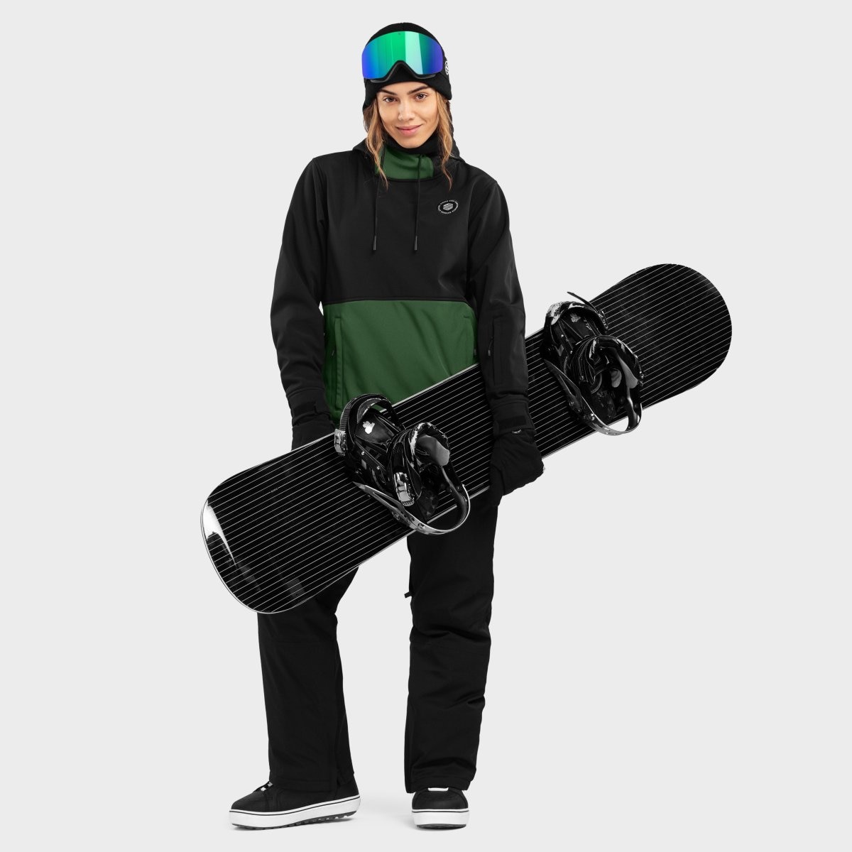 Chaqueta para snowboard/esquí mujer W1-W Siroko - Negro / Verde Negro / Verde-3