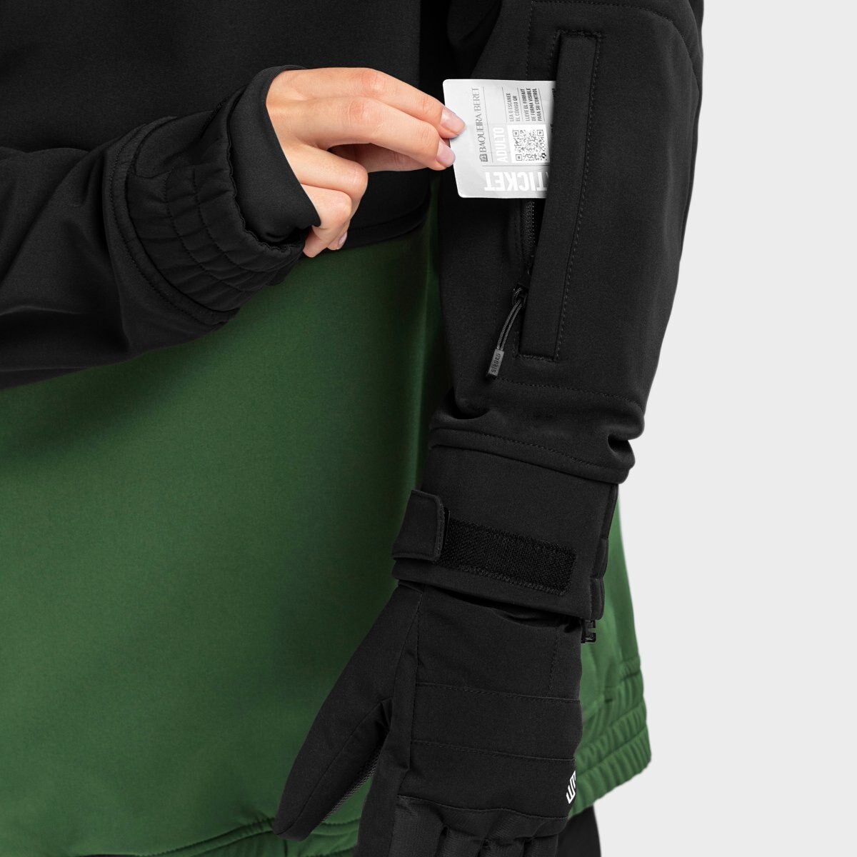 Chaqueta para snowboard/esquí mujer W1-W Siroko - Negro / Verde Negro / Verde-5