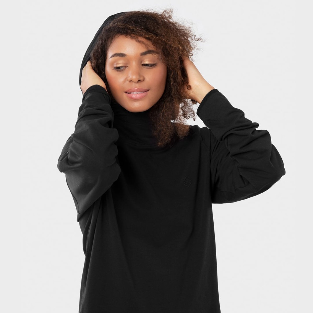Sudadera fitness de mujer Fitness-H1-W Siroko - Negro mate Negro mate-3