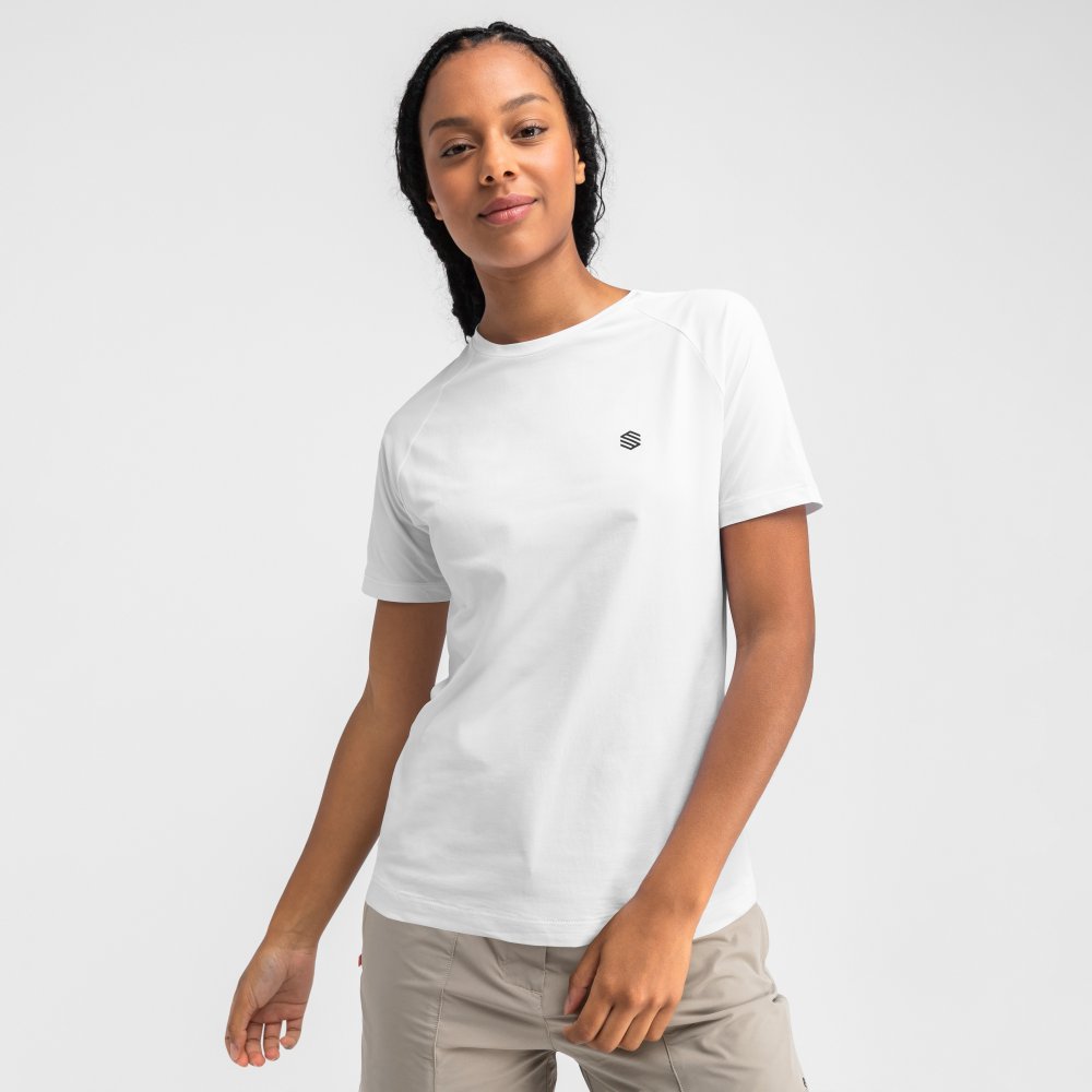 Imagen 0 de Camiseta manga corta montaña de mujer Plitvice Siroko Blanco