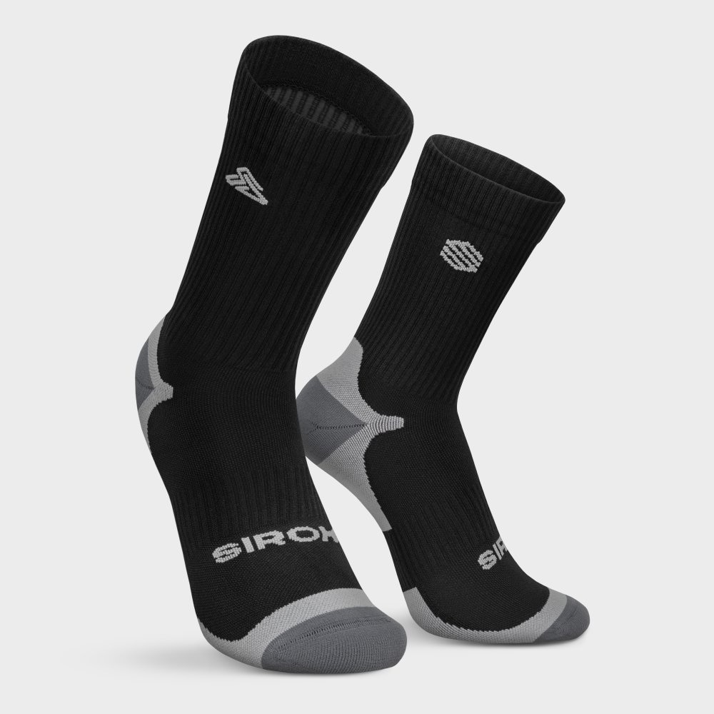 Siroko Calcetines de montaña caña alta unisex Druk Negro