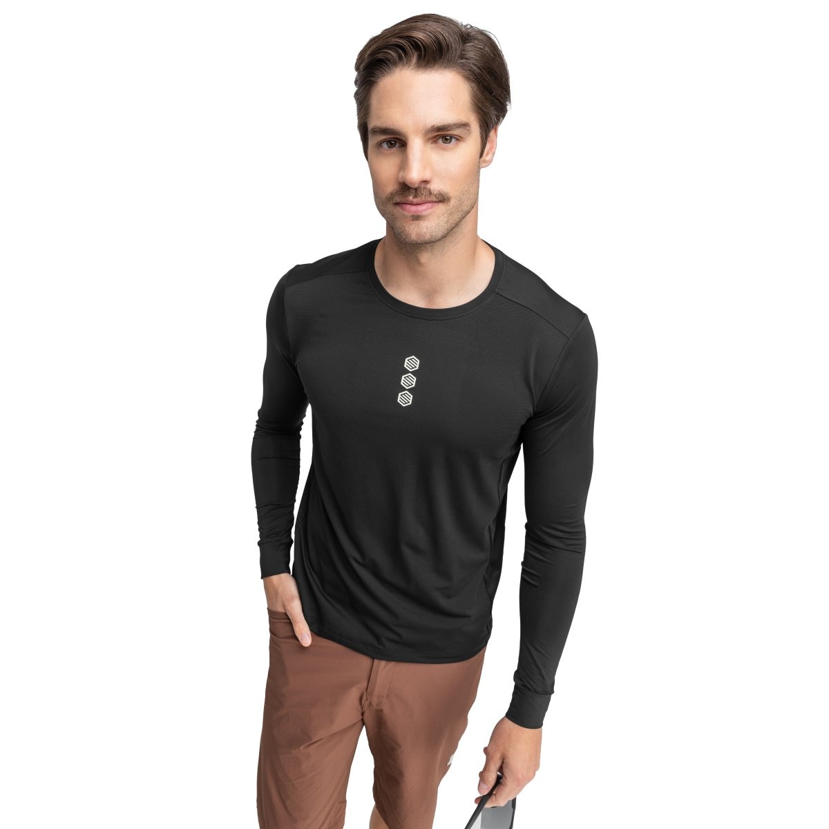 Siroko Camiseta de ciclismo gravel manga larga hombre Negro