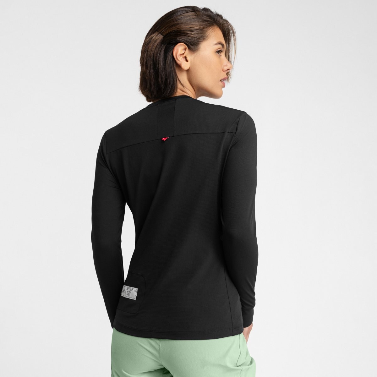Camiseta de ciclismo gravel manga larga mujer Siroko - Negro Negro-2