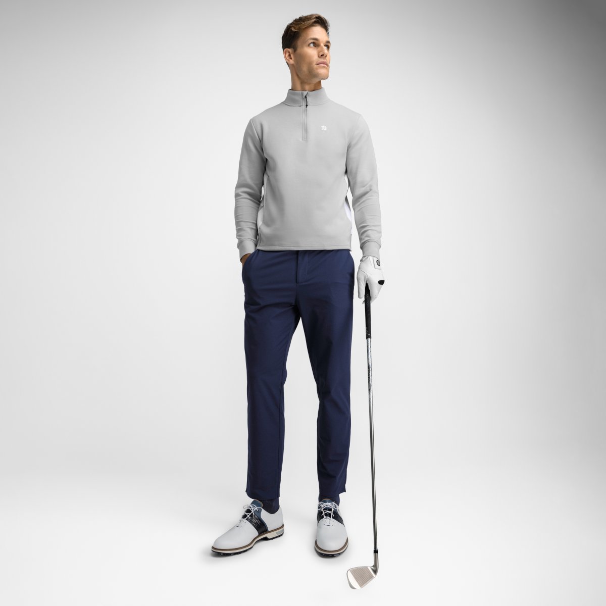 Sudadera golf media cremallera de hombre Divot Gray Siroko - Gris Gris-4