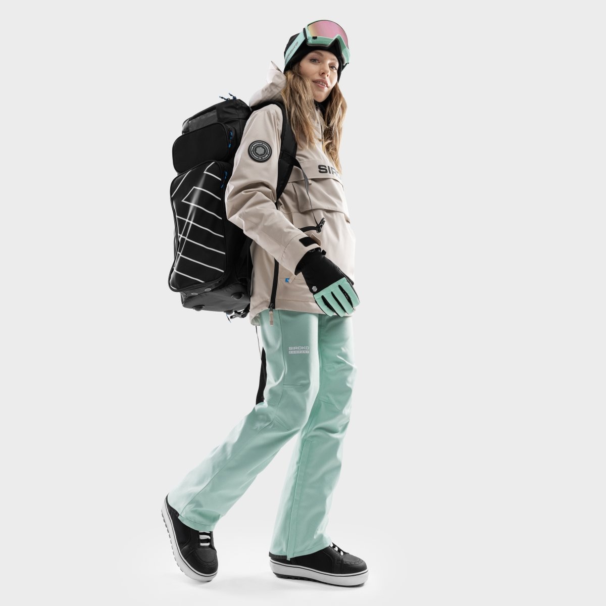 Pantalón de nieve hardshell mujer P2-W Siroko - Verde claro Verde claro-3