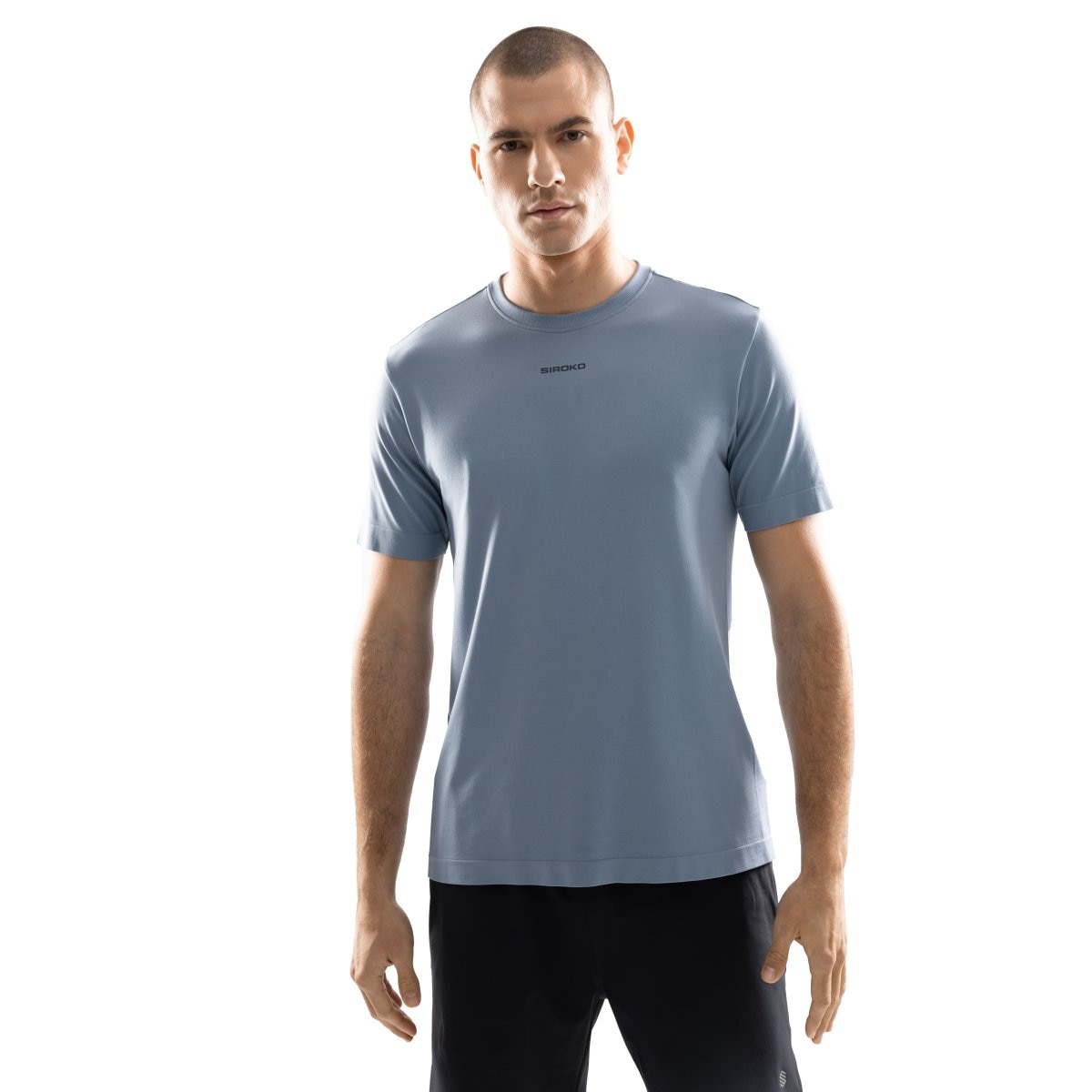 Siroko Camiseta de hombre de entrenamiento Azul claro