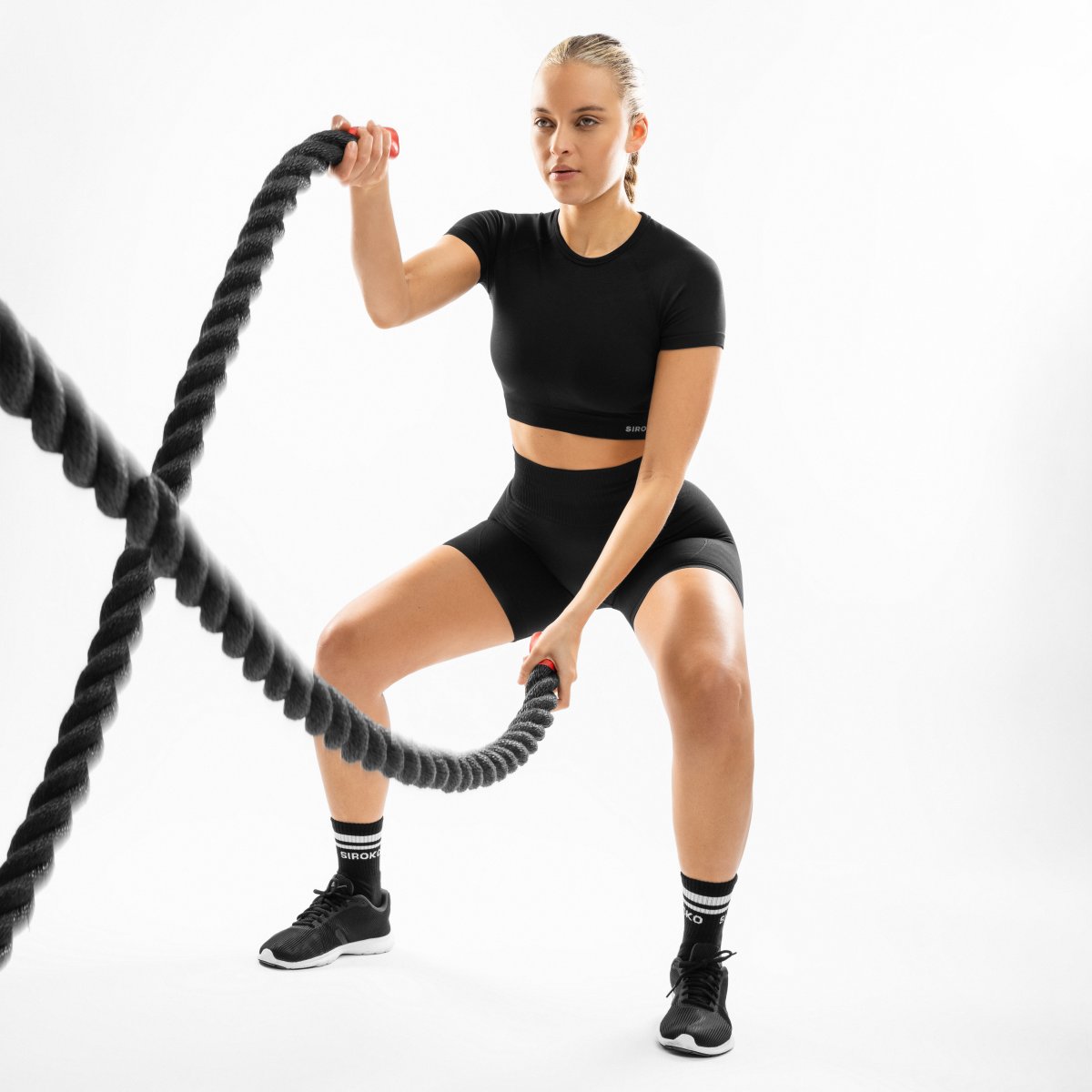 Mallas cortas sin costuras de mujer Gym-SeamlessShorts Siroko - Negro Negro-3