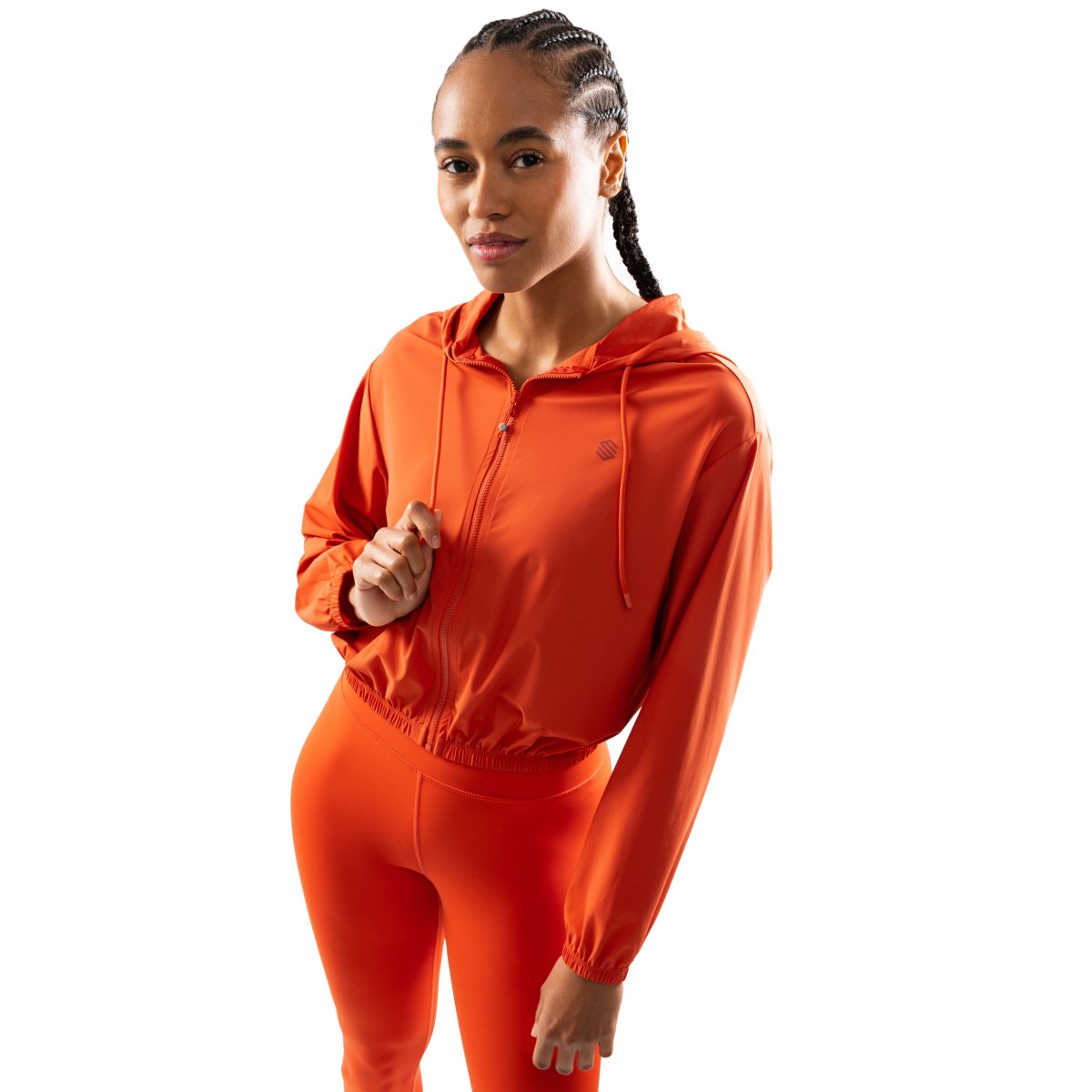 Siroko Chaqueta cortavientos crop ultraligera de mujer Gym-Windbreaker-W Negro
