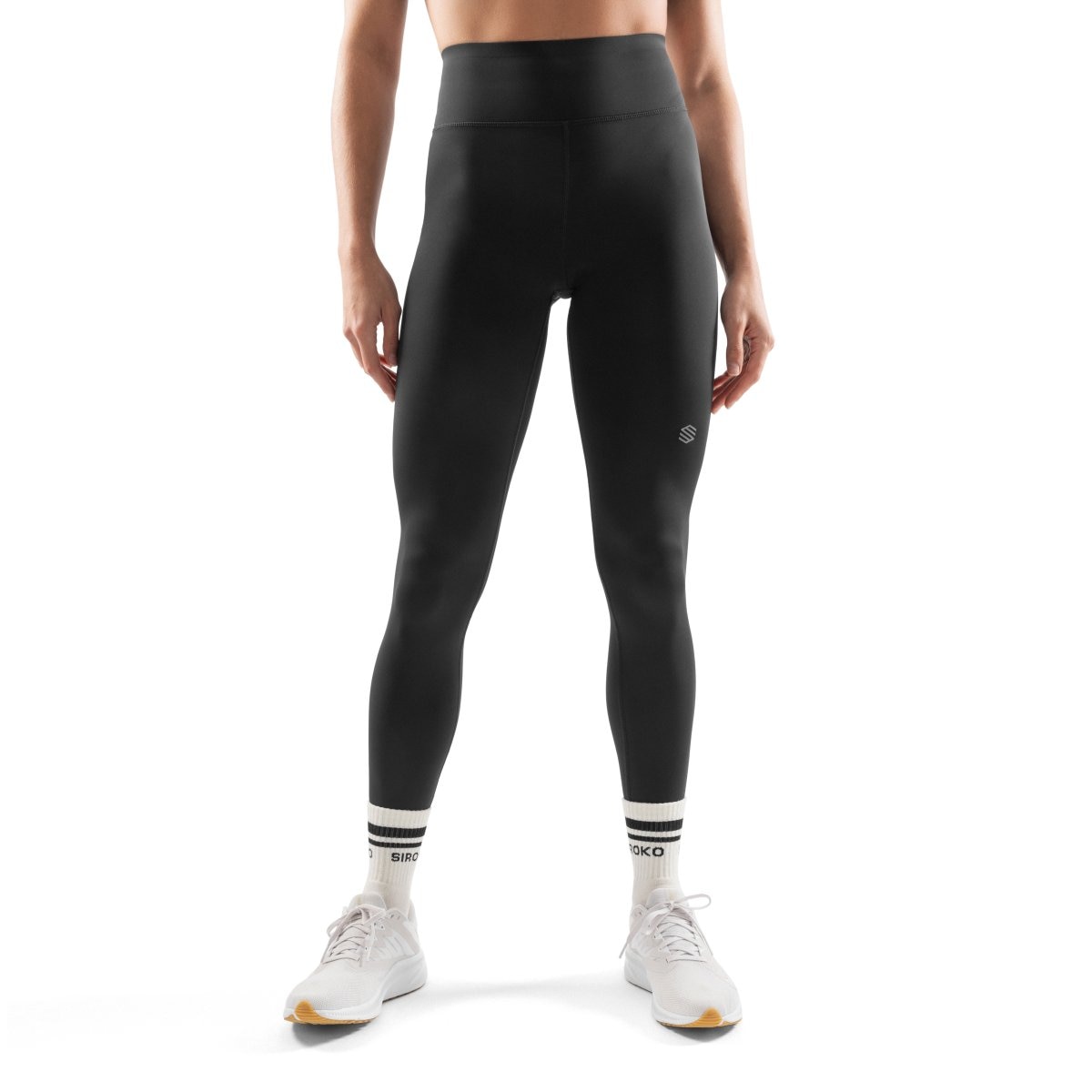 Imagen 1 de Mallas deportivas largas corte láser mujer Siroko - Negro Negro