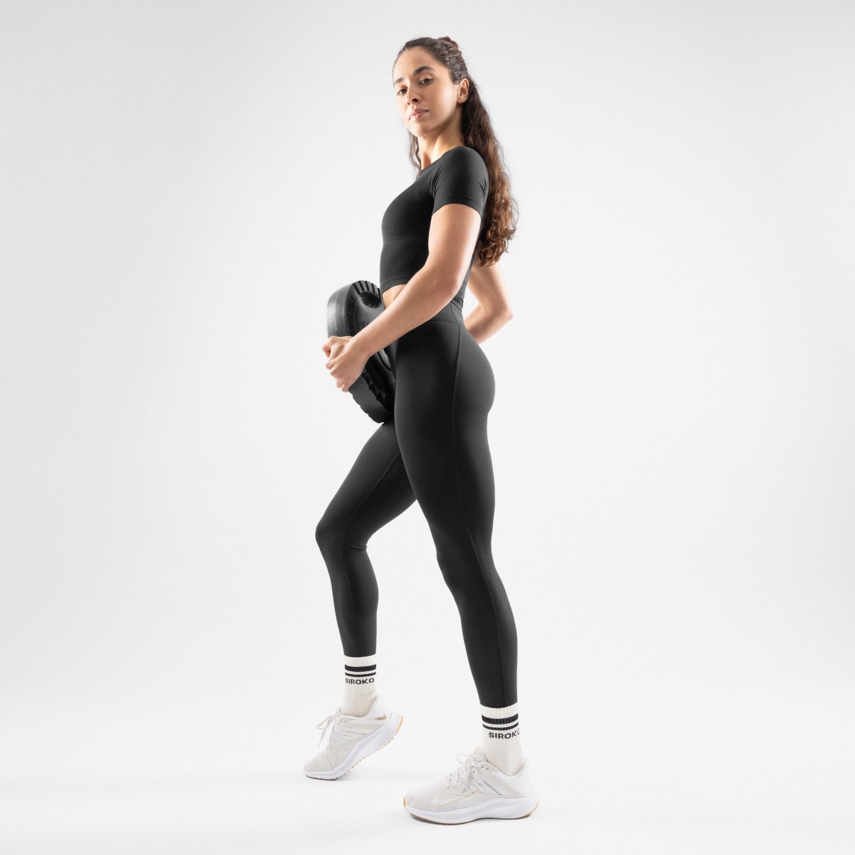 Imagen 3 de Mallas deportivas largas corte láser mujer Siroko - Negro Negro