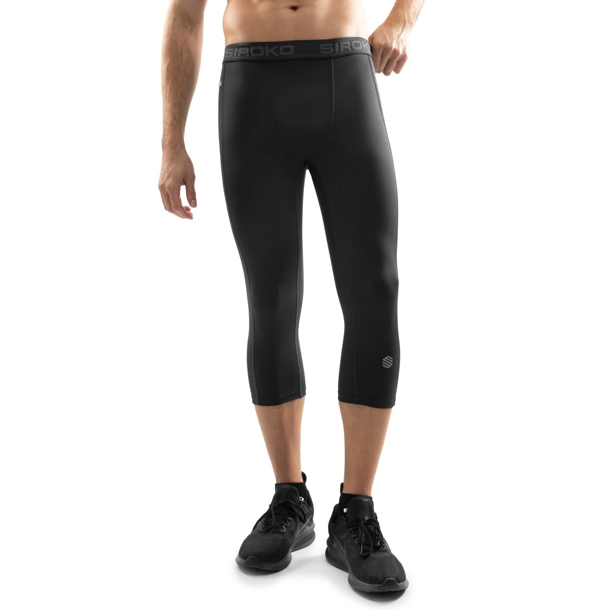 Mallas deportivas de hombre Gym-RunningLeggings- Siroko - Negro Negro-1