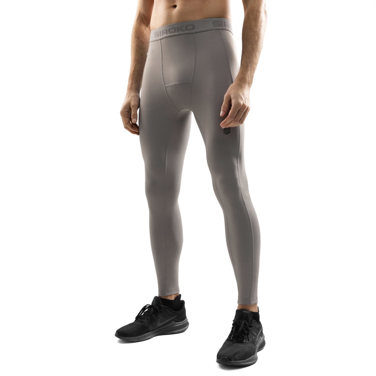 Siroko Mallas deportivas largas de hombre Gym-TrainingLeggings Gris