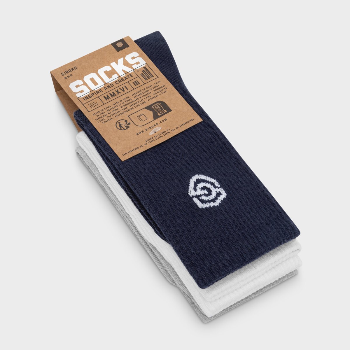 Pack de 3 calcetines para golf de algodón orgánico unisex Echo Siroko - Azul Azul-6