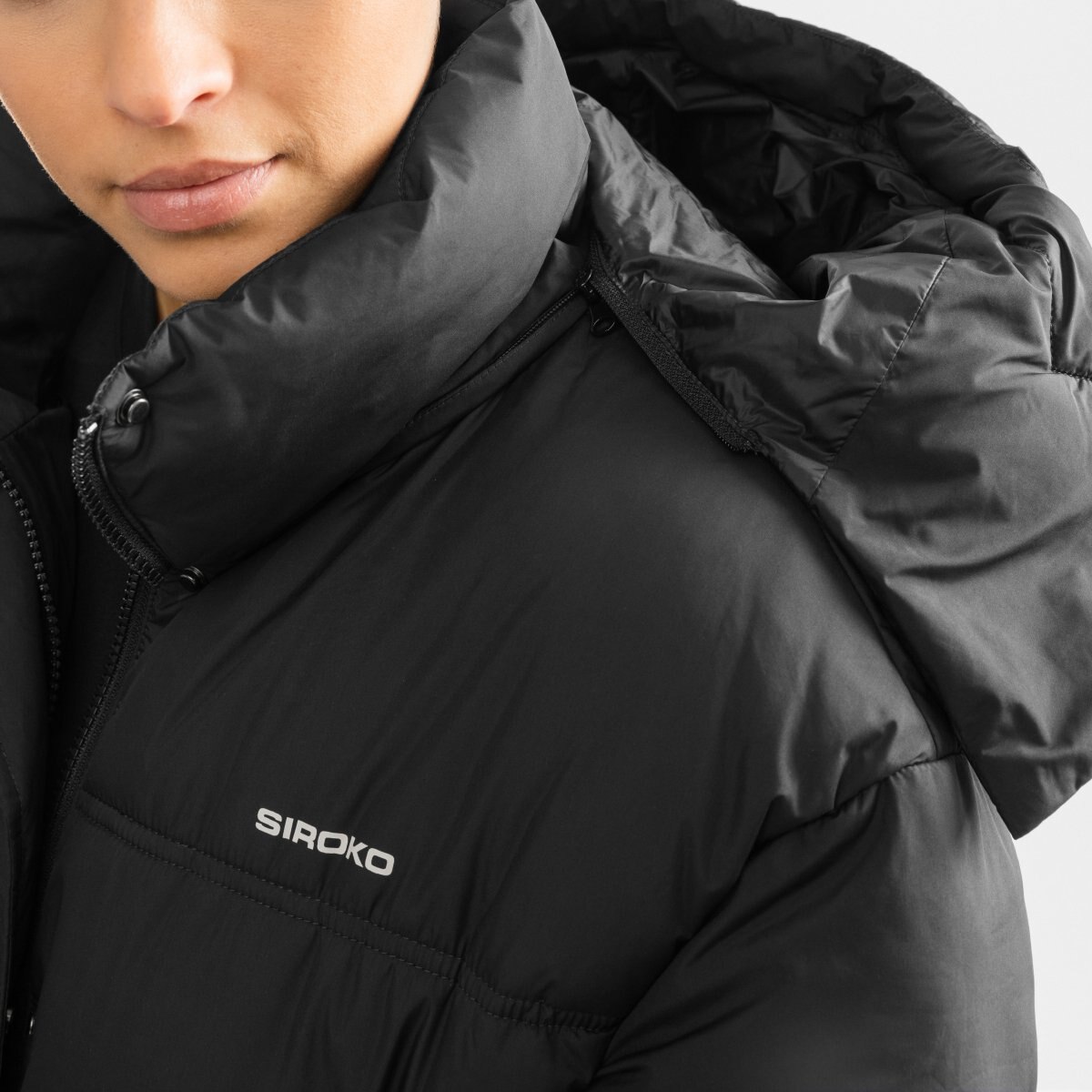 Abrigo acolchado oversize mujer Siroko - Negro Negro-7