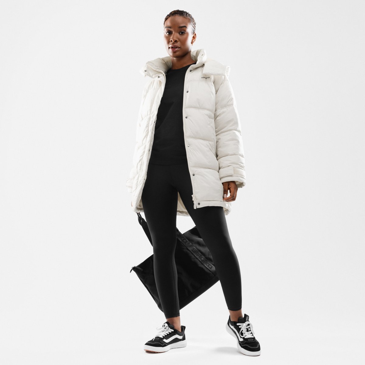 Abrigo acolchado oversize mujer Siroko - Blanco Blanco-3