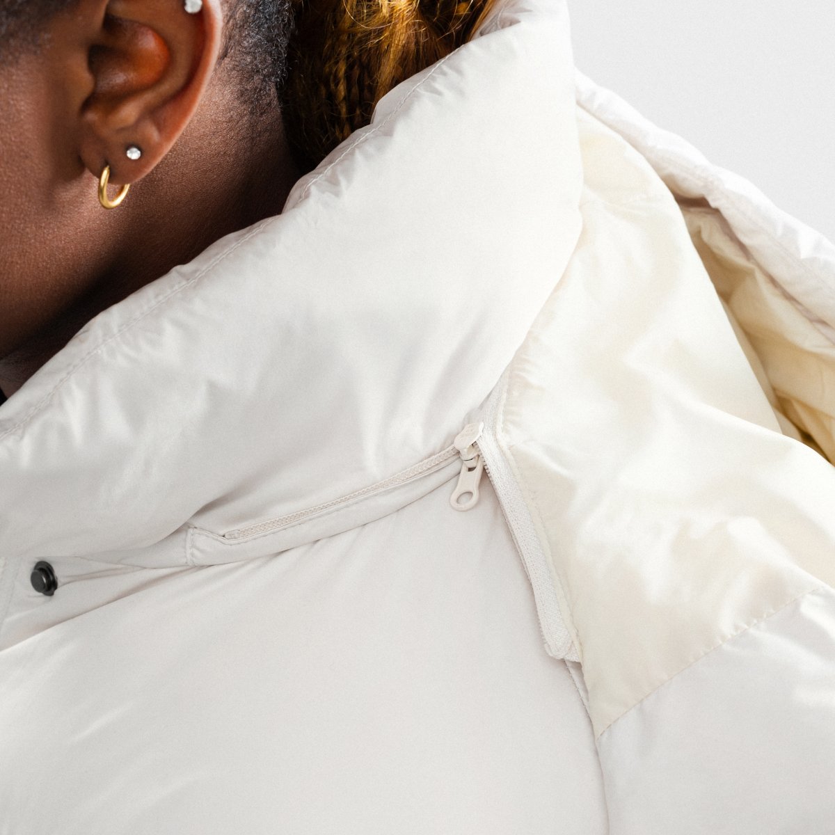 Abrigo acolchado oversize mujer Siroko - Blanco Blanco-5
