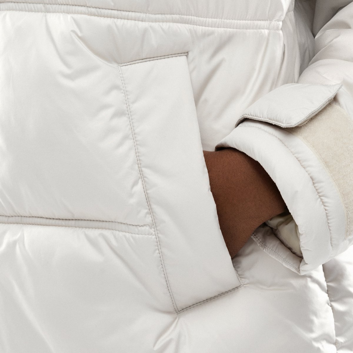 Abrigo acolchado oversize mujer Siroko - Blanco Blanco-7
