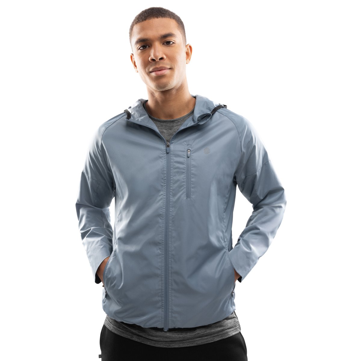 Imagen 0 de Chaqueta cortavientos de hombre  Fitness-Cortavientos Siroko Azul claro