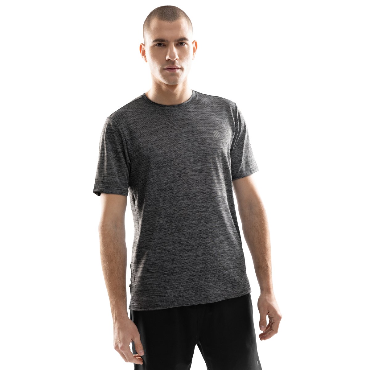 Siroko Camiseta de hombre de entrenamiento Negro mate