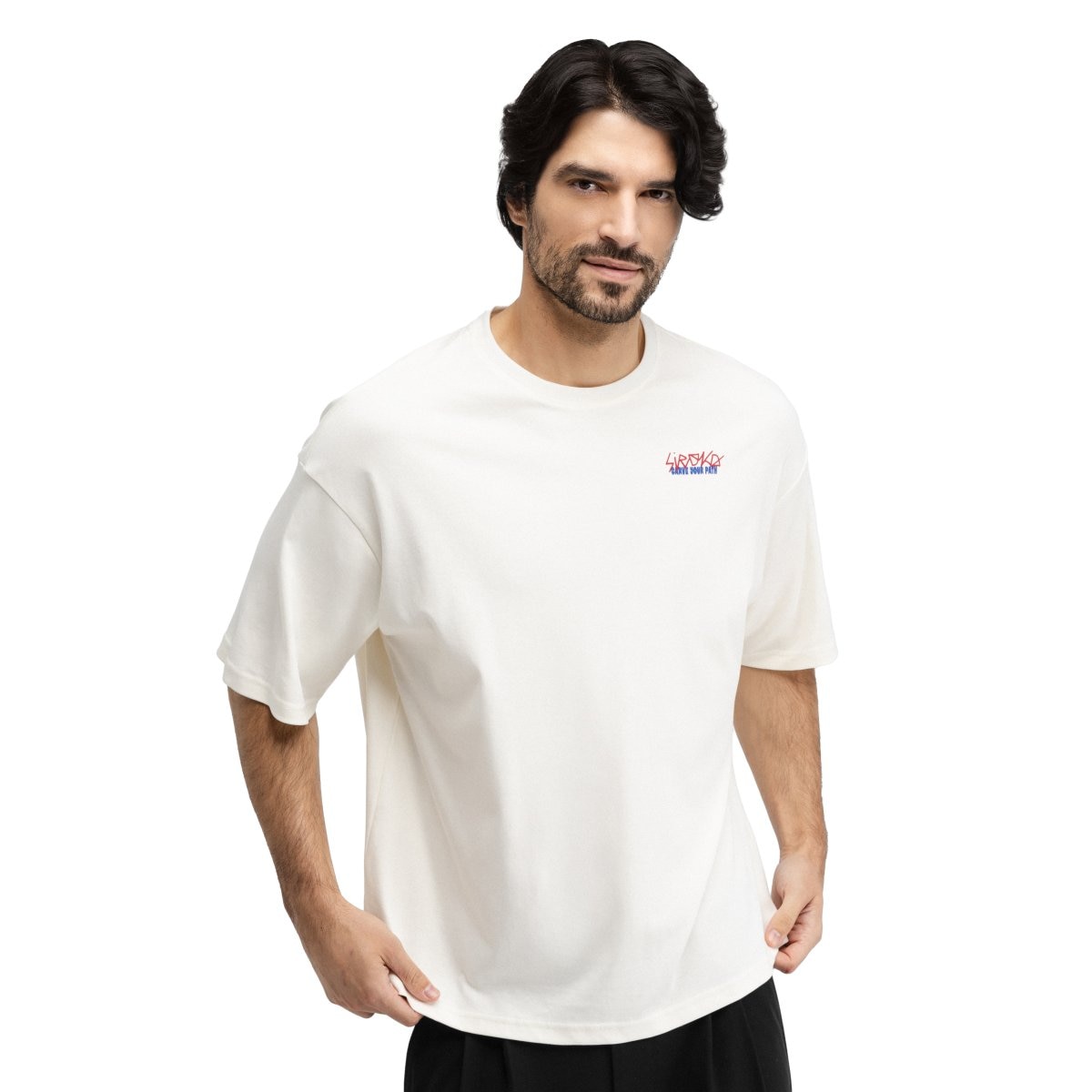 Siroko Camiseta holgada manga corta hombre Grama Amarillo