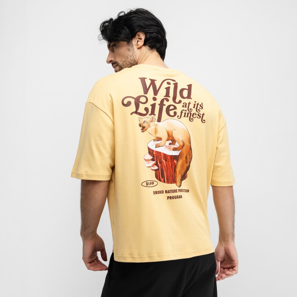 Camiseta holgada manga corta hombre Grama Siroko - Amarillo Amarillo-2