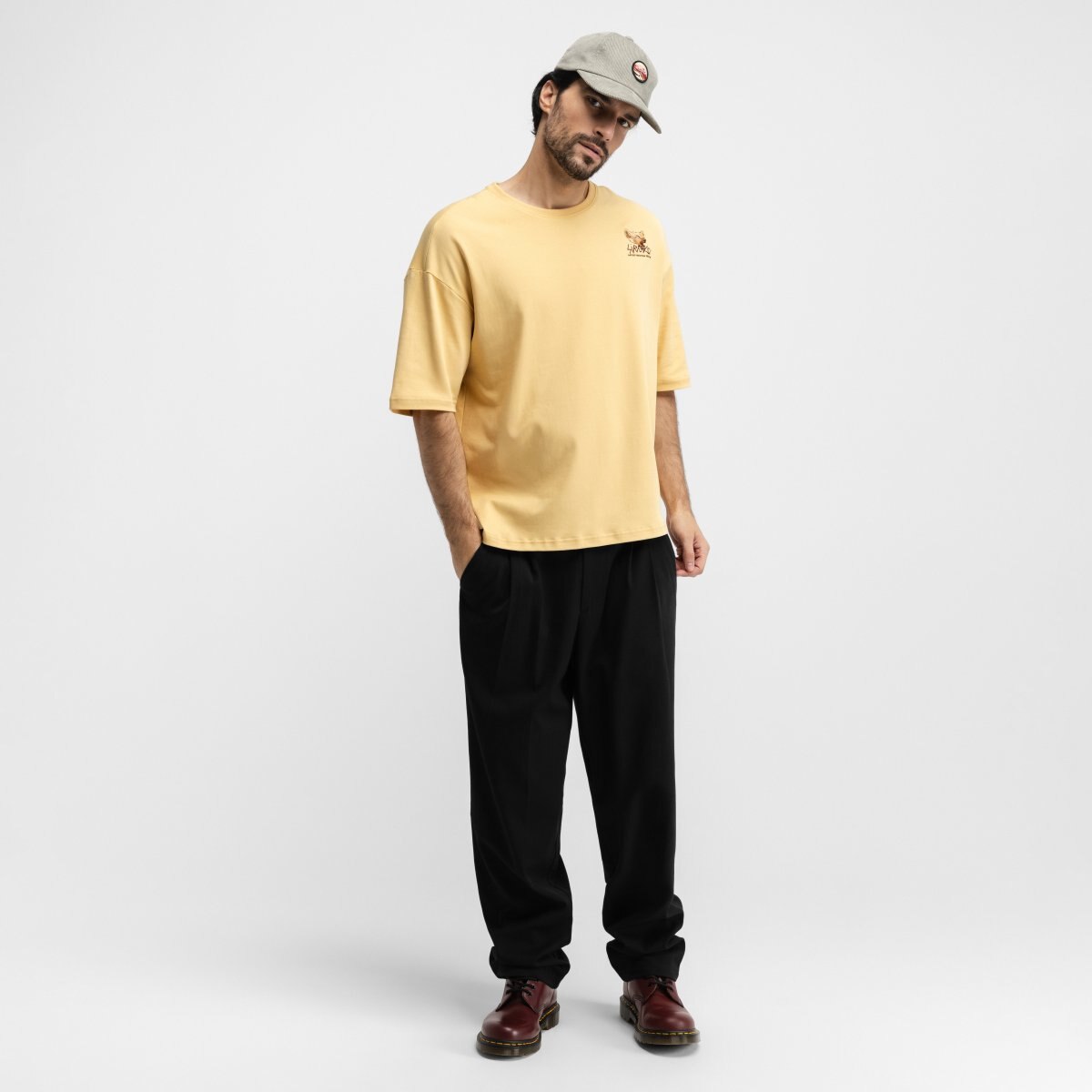 Camiseta holgada manga corta hombre Grama Siroko - Amarillo Amarillo-3